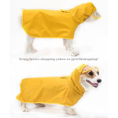 犬用レインコート 犬レインコート ポンチョ型 ドッグウェア 犬カッパ 雨具 腹当て 透明フード付き ダックスフント 雨対策 散歩 お出かけ