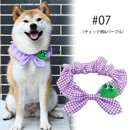 人気商品 ペットグッズ 犬 唐草模様 アクセサリー リボン風 首に通すだけの手軽しゃれ！犬猫兼用 スカーフ 首輪 犬用 猫用 小型犬 中型犬 和柄 ネック バンダナ 風呂敷首巻 かわいい ペットグッズ