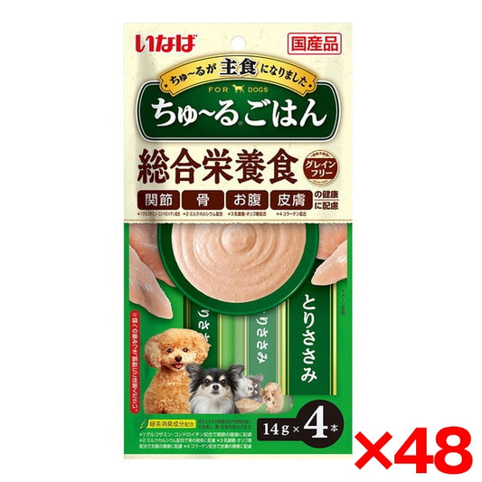 <a href="https://www.qoo10.jp/gmkt.inc/Search/brand.aspx?brandno=77771" target="_blank" class="title_brand" id="btn_brand" title="いなばペットフード">いなばペットフード</a>48個セット ちゅ～るごはん とりささみ 14g×4本