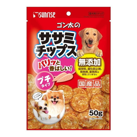 <a href="https://www.qoo10.jp/gmkt.inc/Search/brand.aspx?brandno=26472" target="_blank" class="title_brand" id="btn_brand" title="マルカン">マルカン</a>ゴン太のササミチップス プチタイプ 50g