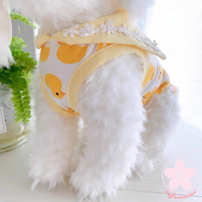 万能流行感 ペット 服 安い犬 春 夏 秋 アヒル 柄 タンクトップ かわいい 可愛い ハイブランド 猫 ドッグウェア