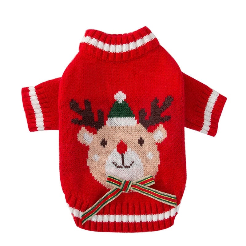 本日の限定商品秋と冬犬エルククリスマスお祝いセーター小型および中型犬猫ペット服新年服 ペット服
