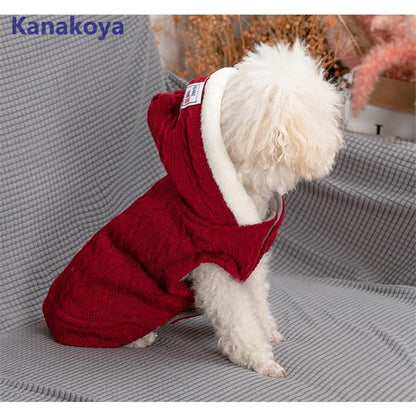 犬服 ペットウェア 秋 冬 裏ボア 裏起毛 保温 防寒 ニット フード付 あったか ドッグウェア 小型犬 中型犬 愛犬 猫 旅行 お出掛け お散歩
