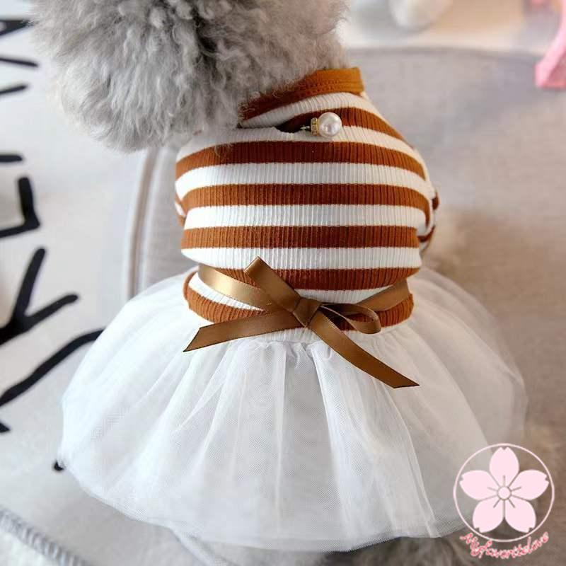 新作登場 ぺット 服 安い 犬 春 夏 秋 ボーダー 柄 ワンピース かわいい 可愛い ハイブランド 猫 ドッグ ウェア