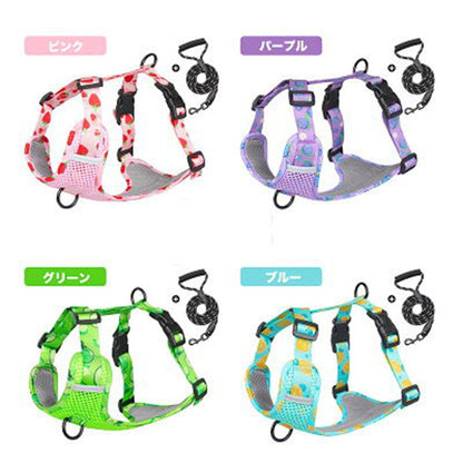 犬服 春 犬 ハーネス 小型犬 リードセット 胴輪 リボン おでかけ お散歩 ドッグウェア 可愛い おしゃれ ペットグッズ 首輪 装着しやすく優しいメッシュ素材