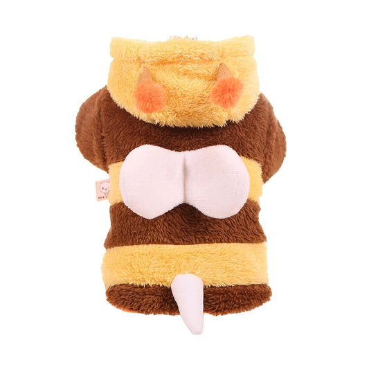 ペットかわいい ウェア XS-XL春秋冬あたたまることスエード入り厚手タイプ犬の服かわいいミツバチ匹猫の新生ミルク犬のミルク猫のセーター着子犬マシュマロ小型犬テディ服ペット