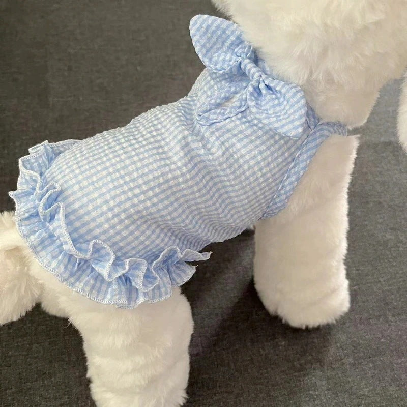 [犬 服]犬 洋服 ins人気商品 かわいい弓ホルタードレス ペット 春 薄い 犬 猫 イヌ 夏服