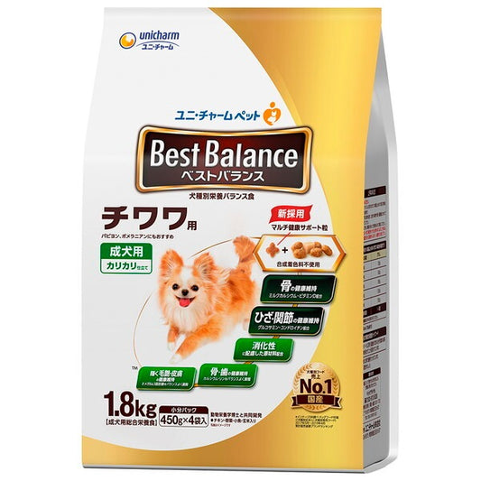 <a href="https://www.qoo10.jp/gmkt.inc/Search/brand.aspx?brandno=18151" target="_blank" class="title_brand" id="btn_brand" title="ユニ・チャーム">ユニ・チャーム</a>ベストバランス カリカリ仕立て チワワ用 1.8kg