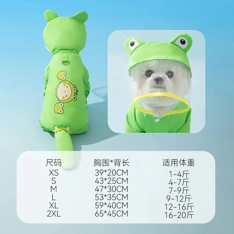 ペット用品 アニメ 防水 ペット用レインコート 四肢を完全に覆うレインコート 小型犬から中型犬まで 雨の日のお出かけ 犬の服 夏用
