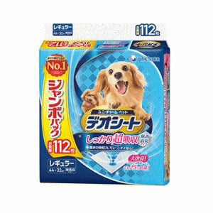 <a href="https://www.qoo10.jp/gmkt.inc/Search/brand.aspx?brandno=18151" target="_blank" class="title_brand" id="btn_brand" title="ユニ・チャーム">ユニ・チャーム</a>ユニ・チャームペットケア デオシート しっかり超吸収 無香消臭タイプ レギュラー 112枚入