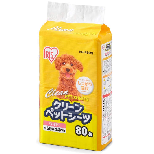 <a href="https://www.qoo10.jp/gmkt.inc/Search/brand.aspx?brandno=49458" target="_blank" class="title_brand" id="btn_brand" title="アイリスオーヤマ">アイリスオーヤマ</a>アイリスオーヤマ ペットシーツ 超薄型 1回使い捨て 抗菌 消臭 小型犬・中型犬 ワイド 80枚入