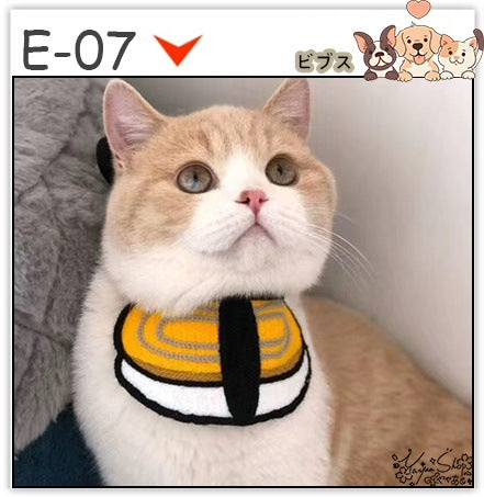 【3+1枚 / 5+2枚】超人気のインスタイルフラワービブ猫唾液タオル純粋な手作り犬用ビブペット織りネックスカーフ