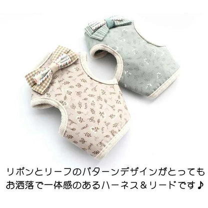 新商品プロモーション，数量限定 犬 猫 ハーネス リード ペット リーフ 葉 デザイン 服 ウェアハーネス 胴輪 キャット ドッグ犬 猫
