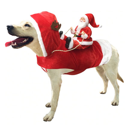 ペット犬クリスマス衣装サンタ乗馬スーツクリスマスペット服鹿乗馬スーツペットクリスマス用品