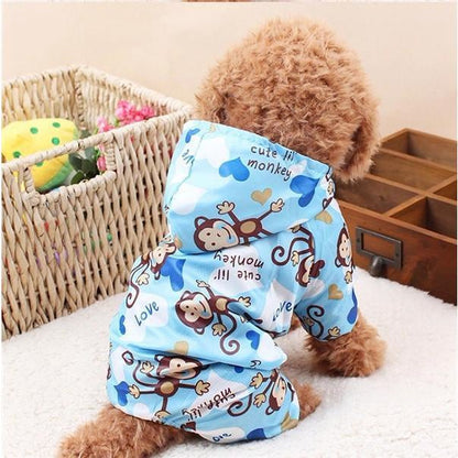 犬レインコート つなぎレインコート ドッグウェア ペット用品 ペットウェア ペット服 カッパ 小型犬 ドッグウェア 犬用ウェア 可愛い 猿柄