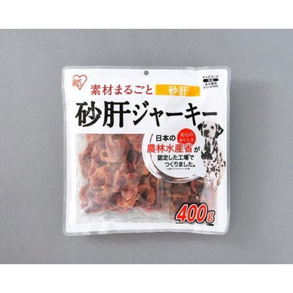 <a href="https://www.qoo10.jp/gmkt.inc/Search/brand.aspx?brandno=49458" target="_blank" class="title_brand" id="btn_brand" title="アイリスオーヤマ">アイリスオーヤマ</a>P-IJ-SG400400g [砂肝ジャーキー] メーカー直送