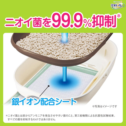 [ニオイ菌99.9%抑制] デオトイレ 消臭・抗菌シート ナチュラルガーデンの香り 21枚 [猫用システムトイレシート] システムトイレ 猫用【Amazon.co.jp限定】