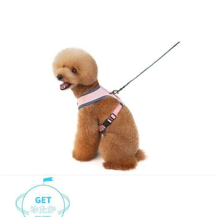 ハーネスリード 2点セット ベストタイプ 犬 猫 ドッグ キャット 小型犬 中型犬 ペット用品 ペットグッズ ハーネス リード 胴輪 無地 メッシュ