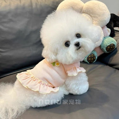 ペット猫 テディ かわいい 通気性の良い服 ビションフリーゼ 犬服 春夏新作 ワッフル 犬 服 犬の服 犬 洋服 犬の服夏 犬洋服