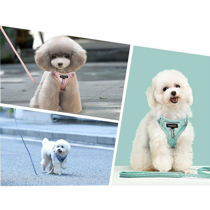新商品プロモーション，数量限定 ハーネス 小型犬 ハーネス リード ２点セット ペット用品 全９種 ハーネスフリーサーズ 体重5ｋｇ以内 リード152cm バックルで簡単着脱 歩行補ハーネス 小型犬