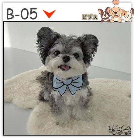 【3+1枚 / 5+2枚】超人気のインスタイルフラワービブ猫唾液タオル純粋な手作り犬用ビブペット織りネックスカーフ