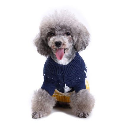2023年新作入荷　ペット服 犬　服　Tシャツ ドッグウェアペットの服セーターハイネック犬の服セータークリスマス雪花の犬のセーター秋冬
