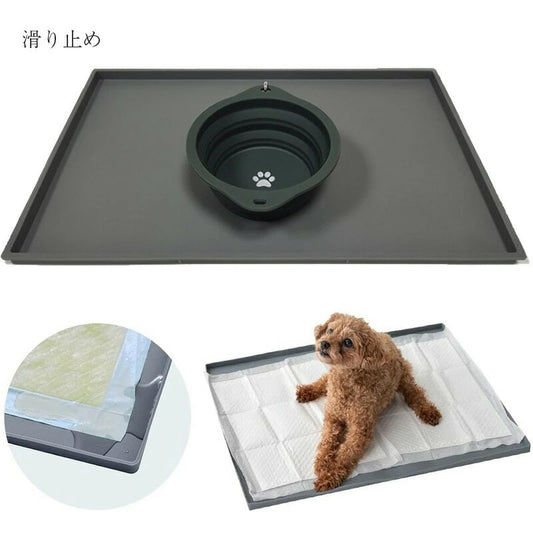 新作 マット トイレトレー ペット用 滑り止め お手入れ簡単 持ち運び 犬 猫 多頭飼い エサ トレー シリコン ペットマット フードトレー ペットトレー エサ皿 餌皿 エサ入れ 食事マット フードマ