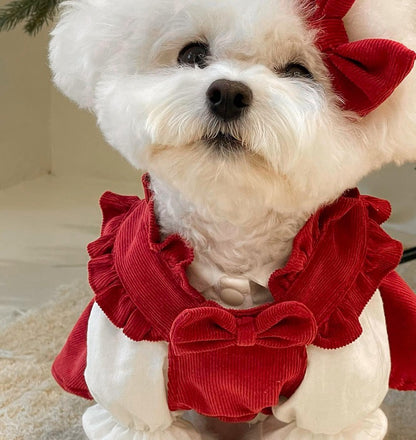 ペット服 クリスマススカート秋冬小型犬ペット猫服