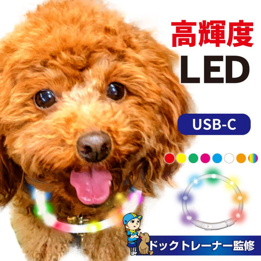 中型 猫 首輪 小型 ペット 大型 LED 充電式 光る 犬 ライト カラー