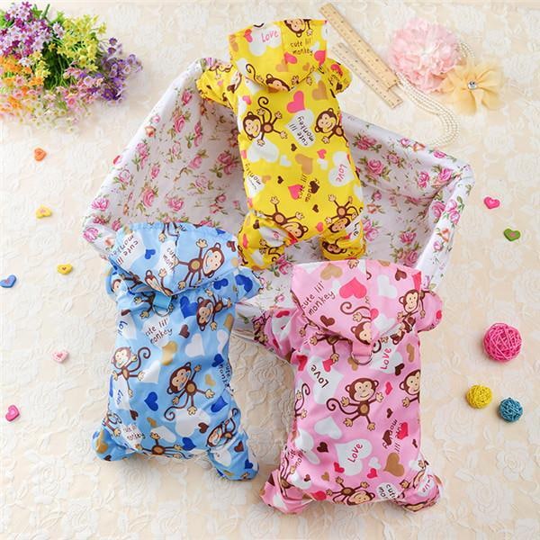 犬レインコート つなぎレインコート ドッグウェア ペット用品 ペットウェア ペット服 カッパ 小型犬 ドッグウェア 犬用ウェア 可愛い 猿柄