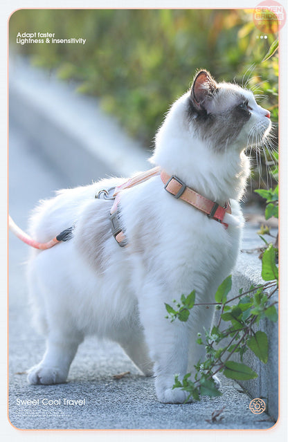 ハーネス ウェアハーネス 猫 脱げにくい キャット リード付 胴輪 犬 ドッグ 服 カラフル 体に優しい ペット