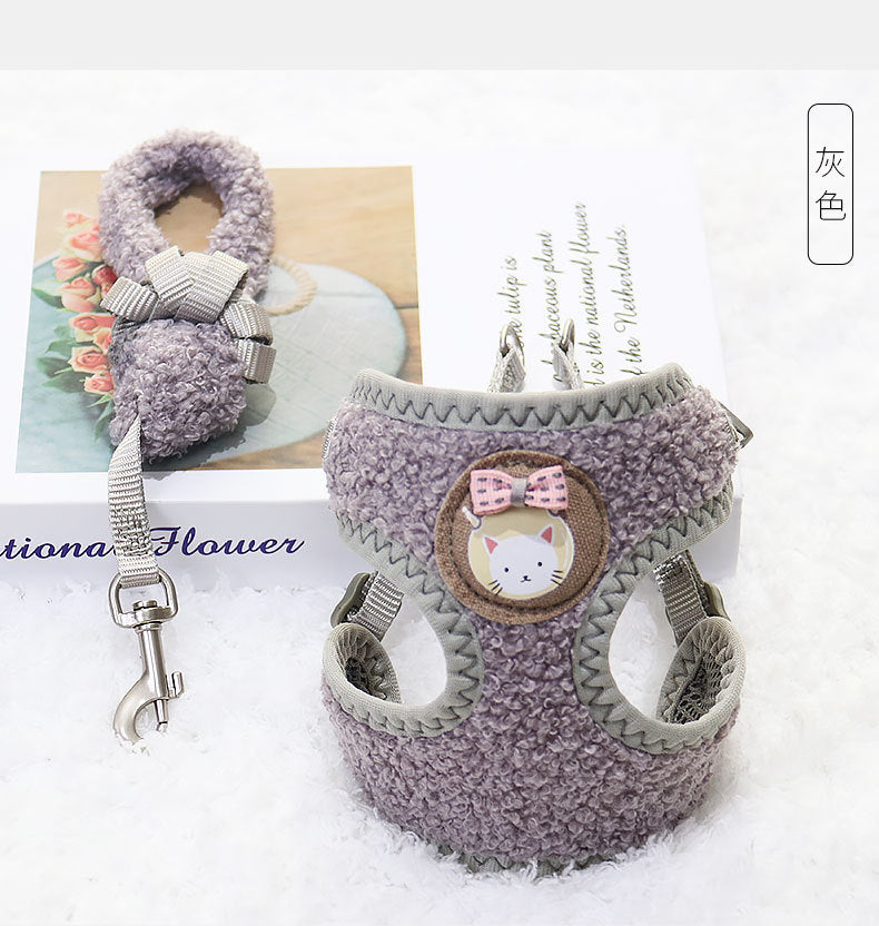 おしゃれ 軽量 小型犬 ペットハーネス 猫用 ペット用品 リード 簡単装着 ハーネスリードセット お出かけ 中型犬 ネコ用ハーネス シンプル 143 ハーネス 犬 お散歩 2点セット 犬用 リーシュ