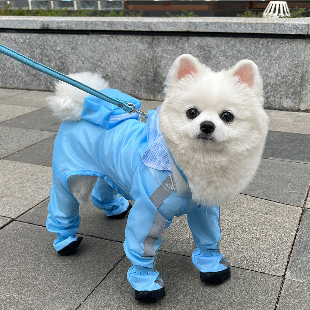 人気リーシャブル子犬犬4本足マッキントッシュ防水オールインワン足付き小型犬
