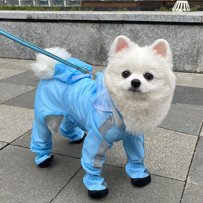 人気リーシャブル子犬犬4本足マッキントッシュ防水オールインワン足付き小型犬