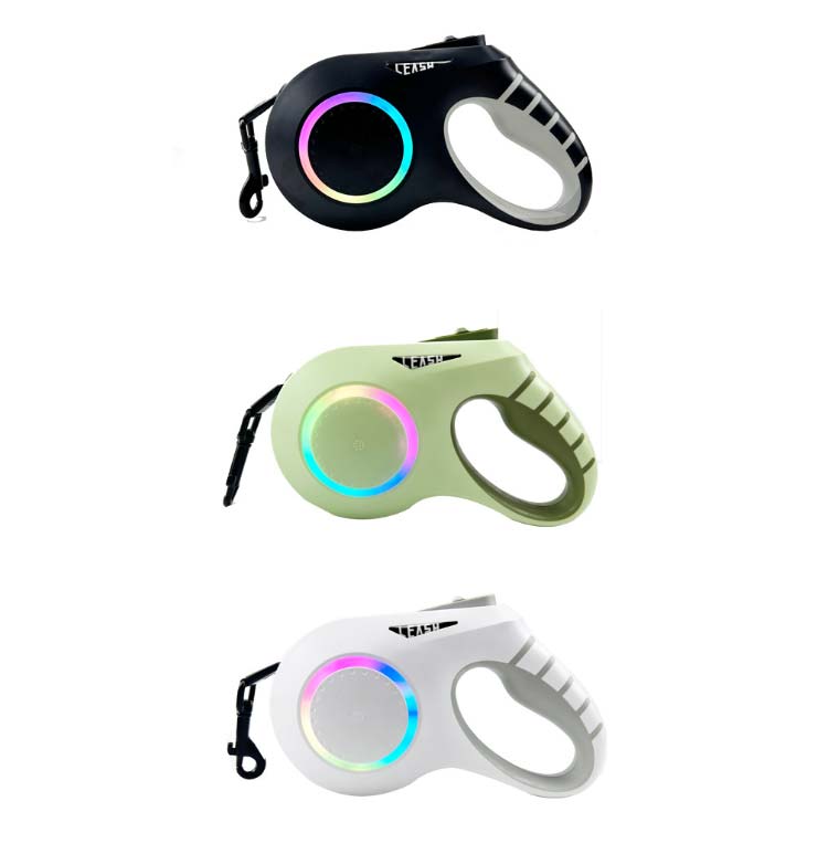 大型犬 伸縮リード 6m LED ライト付き 雰囲気ライト USB 充電式 犬 リード 伸縮 光る 犬用 中型犬 小型犬 ドッグリード タッチパネル ワンタッチ Type-C 充電 大容量電池 長時間