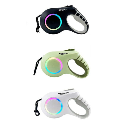 大型犬 伸縮リード 6m LED ライト付き 雰囲気ライト USB 充電式 犬 リード 伸縮 光る 犬用 中型犬 小型犬 ドッグリード タッチパネル ワンタッチ Type-C 充電 大容量電池 長時間