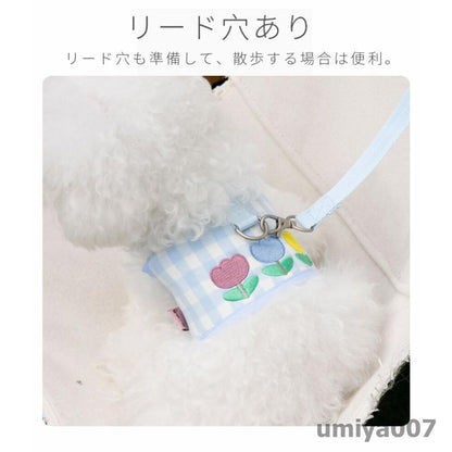 可愛い お出かけ用品 ペットグッズ 胴輪 犬猫リード 犬猫用胸当て＆ハーネス＆リードセット 韓国風 引きひも 抜けない 通気性 ペット胸当て/リード