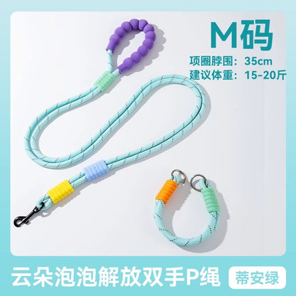 犬 リード ハーネス 紐 散歩紐 犬用デニムハーネス＆リード けん引ロープ ペット用品 s03