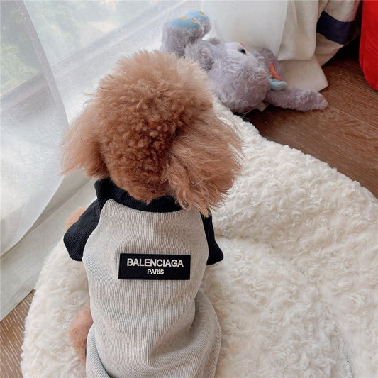 秋冬新作 グレー×ブラック パッチワークデザイン 犬服 トイプードル ビションフリーゼ フレンチブルドッグ対応 犬 服 犬 服 犬服 犬の服 ペット用品 ハーネス 小型犬