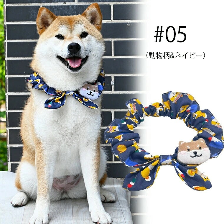 人気商品 ペットグッズ 犬 唐草模様 アクセサリー リボン風 首に通すだけの手軽しゃれ！犬猫兼用 スカーフ 首輪 犬用 猫用 小型犬 中型犬 和柄 ネック バンダナ 風呂敷首巻 かわいい ペットグッズ