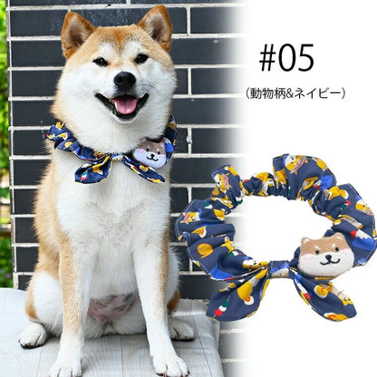 人気商品 ペットグッズ 犬 唐草模様 アクセサリー リボン風 首に通すだけの手軽しゃれ！犬猫兼用 スカーフ 首輪 犬用 猫用 小型犬 中型犬 和柄 ネック バンダナ 風呂敷首巻 かわいい ペットグッズ