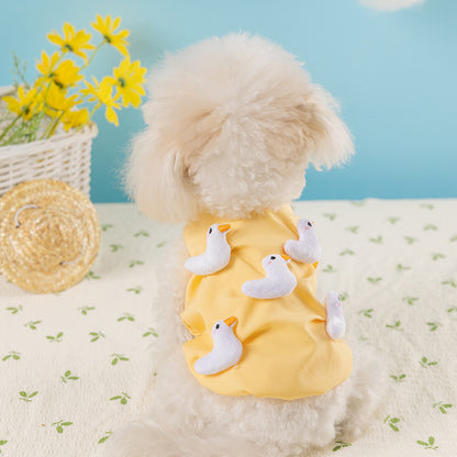 犬 洋服 2025春夏犬服キュービックダックドレス薄い猫ペット服