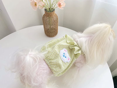 新品 大人気 ペット 服 安い 犬春 夏 フリル チェック キャミソール かわいい 可愛い ハイブランド 猫 ドッグ ウェア