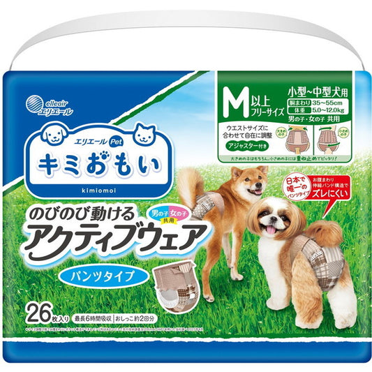 <a href="https://www.qoo10.jp/gmkt.inc/Search/brand.aspx?brandno=55121" target="_blank" class="title_brand" id="btn_brand" title="大王製紙">大王製紙</a>キミおもい アクティブウェア M-L 26枚