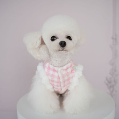 犬服秋冬新作 犬服 チェック柄 くま いちご スカート 猫 かわいい あったか スカート