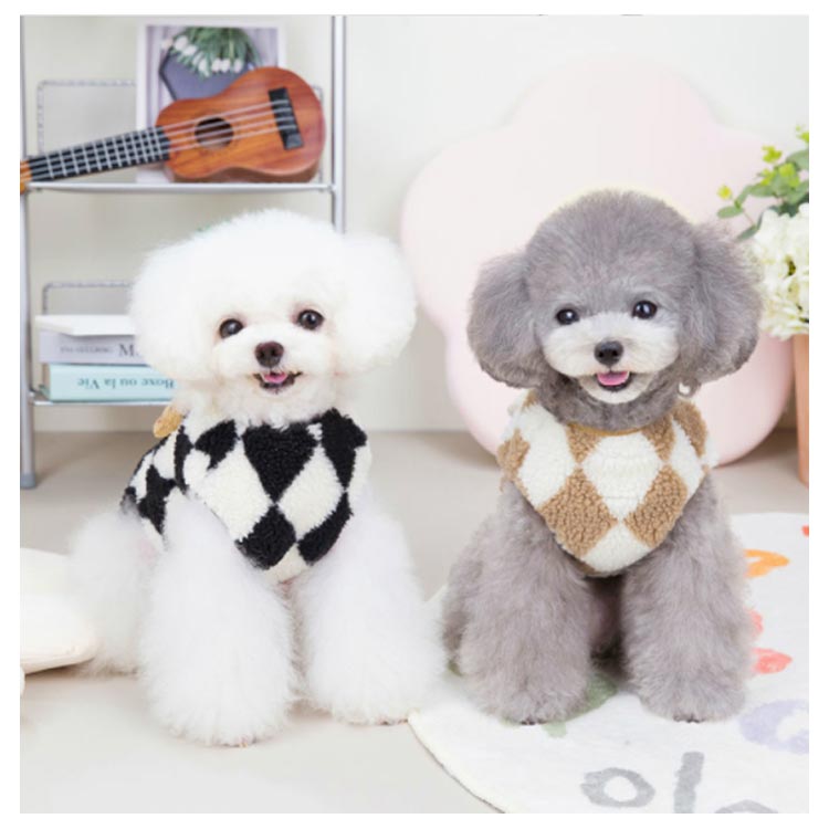 新作セール犬 服 犬の服 小型犬 タンクトップ ベスト ボア ペット服 猫服 ドッグウェア 春秋 アーガイル柄 お出かけ 普段着 脱毛保護 可愛い トイプードル ペット服 犬用洋服 猫服 お揃い おし