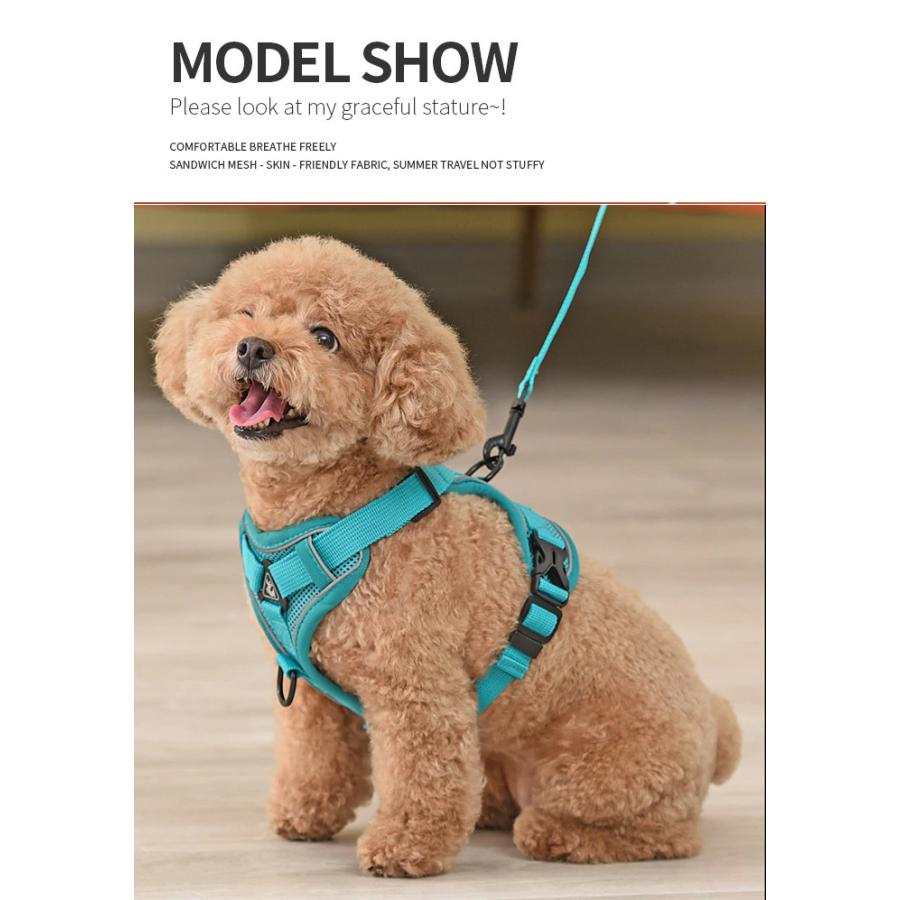 ハーネス 衝撃吸収 キャット 胴輪 1.5m フルカバー ペット 服 犬 猫 ドッグ メッシュ ウェアハーネス 体に優しい リード