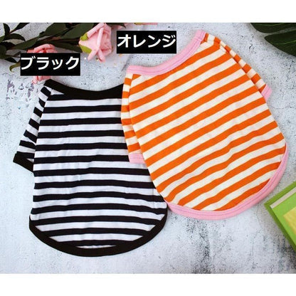 ドッグウェア 犬服 Tシャツ ペット用 小型犬 犬 猫 半袖 カットソー 洋服 ボーダー柄 超人気 プルオーバー カジュアル 薄手 春夏 プリント