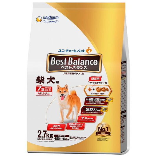 <a href="https://www.qoo10.jp/gmkt.inc/Search/brand.aspx?brandno=18151" target="_blank" class="title_brand" id="btn_brand" title="ユニ・チャーム">ユニ・チャーム</a>ベストバランス カリカリ仕立て 柴犬用 7歳以上用 2.7kg