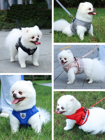 本日のおすすめ ペット メッシュ素材で軽く涼しいハーネス ＆リードセット 夜間反射ベルト 小型犬 中型犬 シンプル 全6色ペット メッシュ素材で軽く涼しいハーネスペット メッシュ素材で軽く涼しいハーネ
